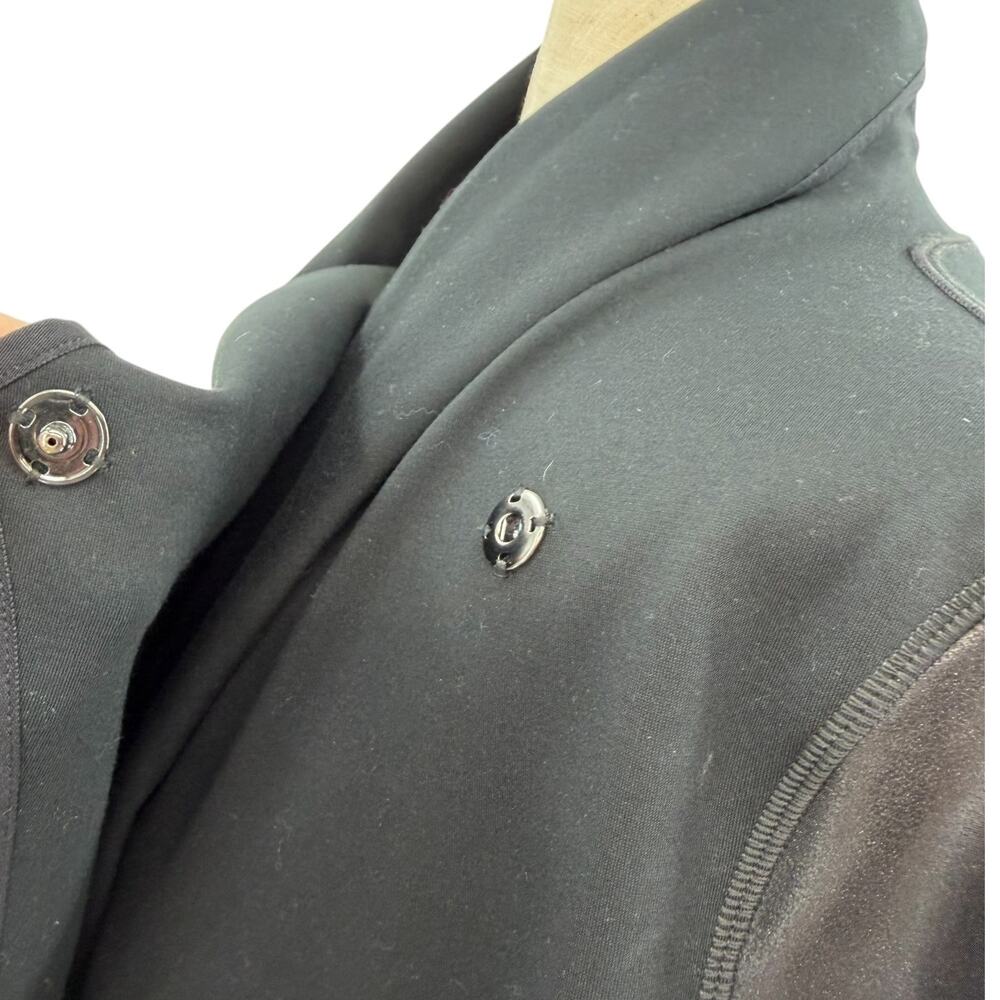 Spanx Black Drape Front Jacket Open Cardigan Stretch Ponte Womens Medium - Picture 9 of 14
